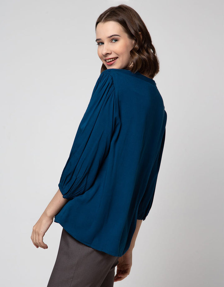 St. Yves 3/4 Blouse Sleeve With Smocking