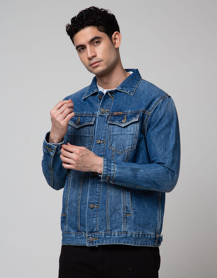 Lois Solid Denim Jaket Pria