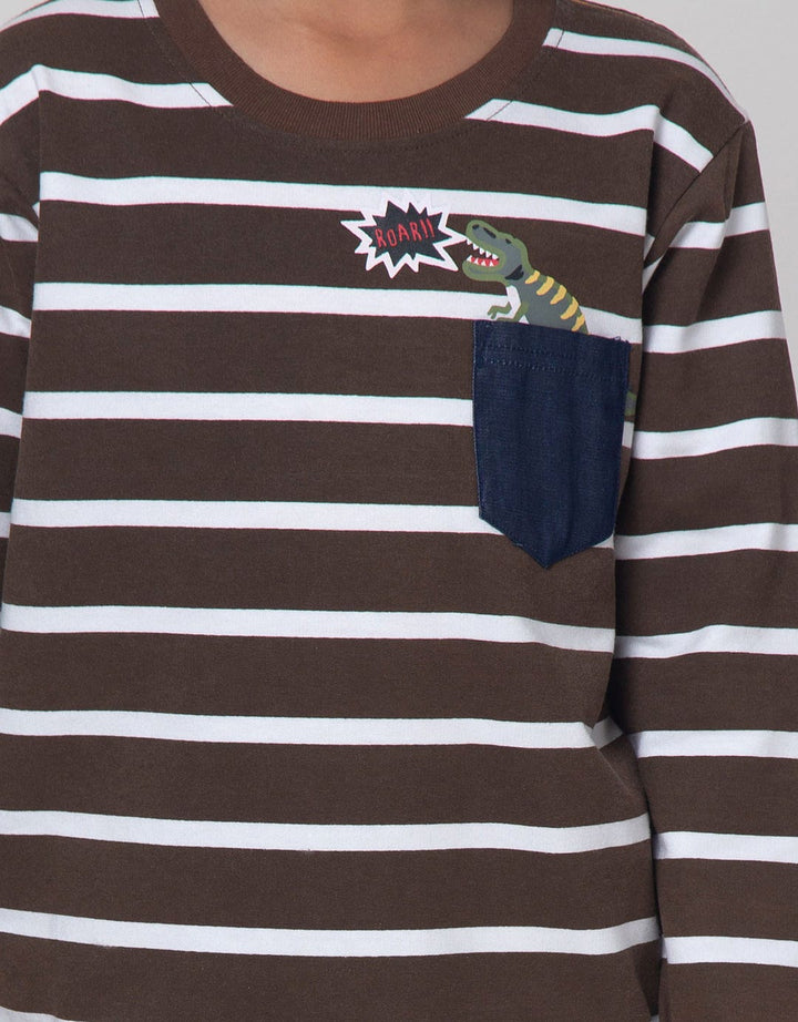 Little M Dino Stripe Sweater Anak Laki-laki