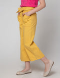Aero Long Pants Solid Culottes with Ribbon Waist