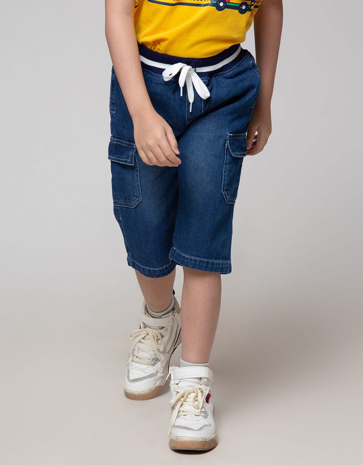 Little M Short Denim Bloon Rib