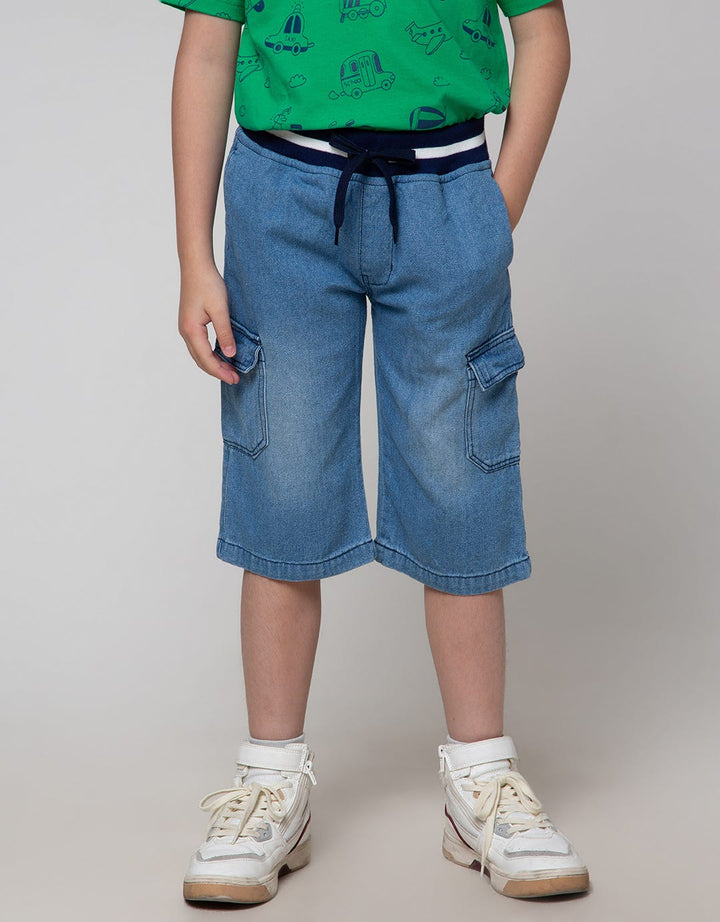 Little M Short Denim Bloon Rib