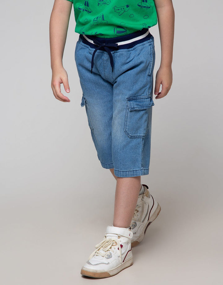 Little M Short Denim Bloon Rib