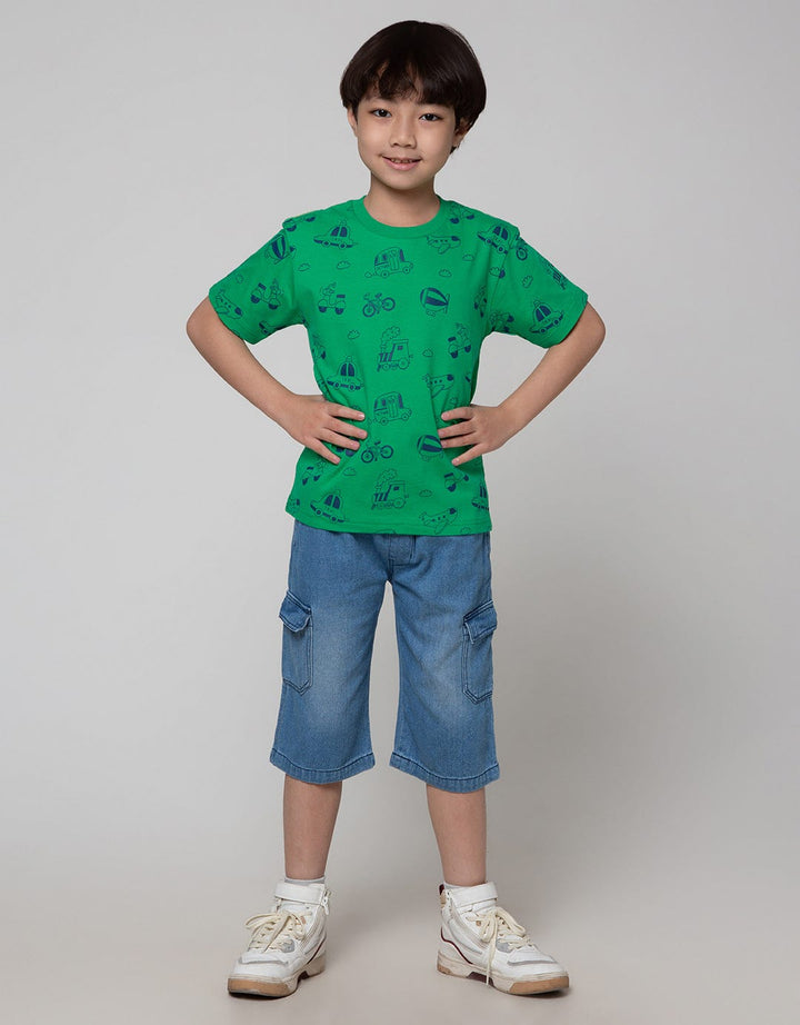 Little M Short Denim Bloon Rib