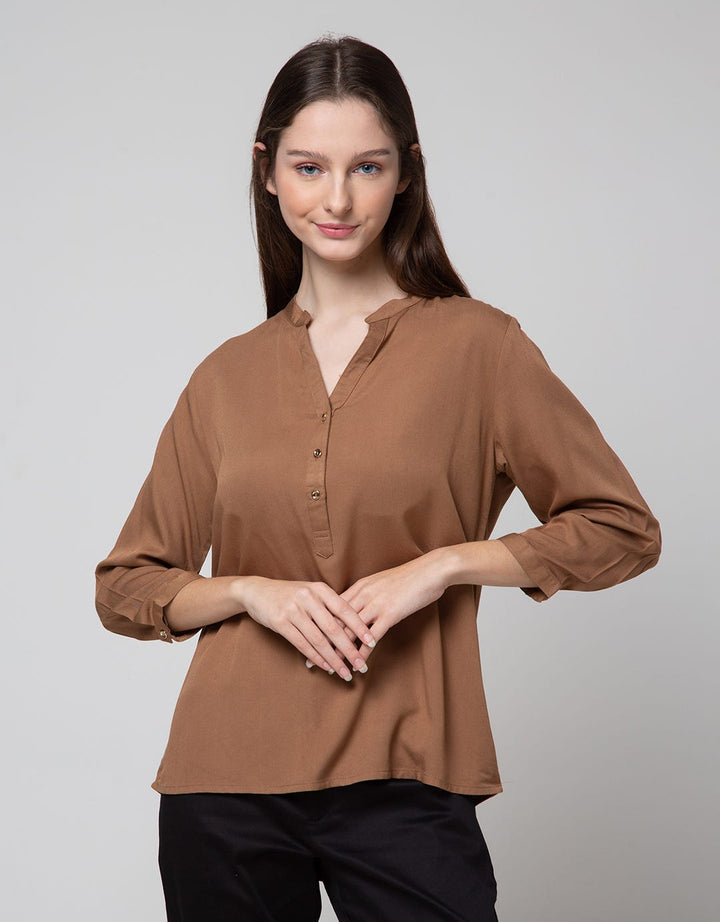 Connexion Blouse V Neck Wanita