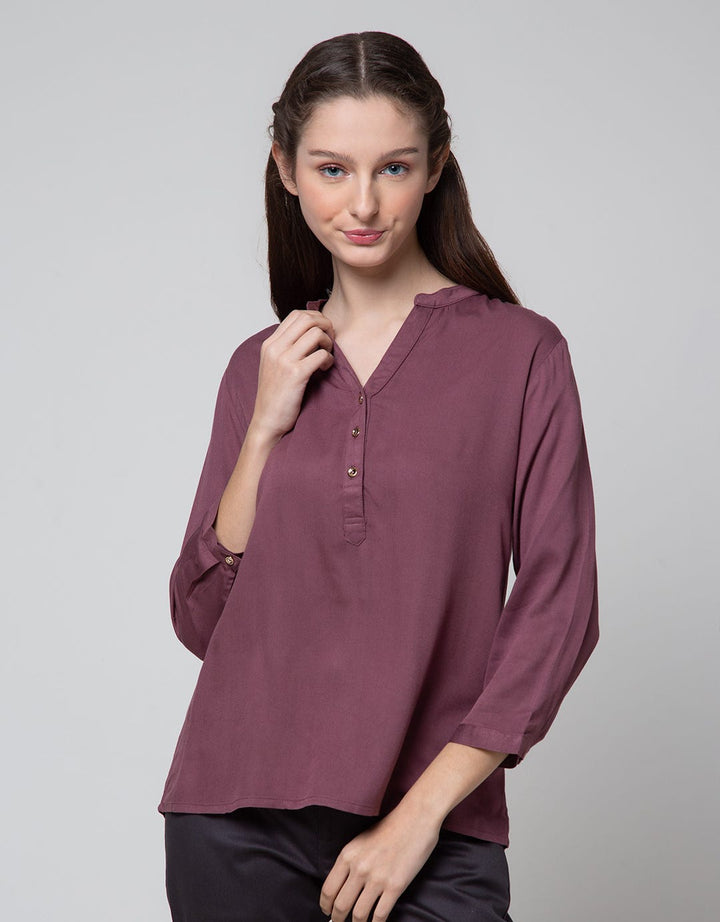 Connexion Blouse V Neck Wanita