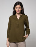 Connexion Blouse V Neck Wanita