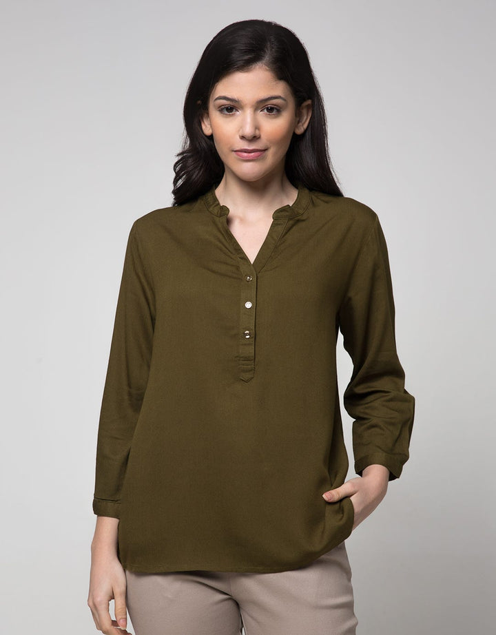 Connexion Blouse V Neck Wanita