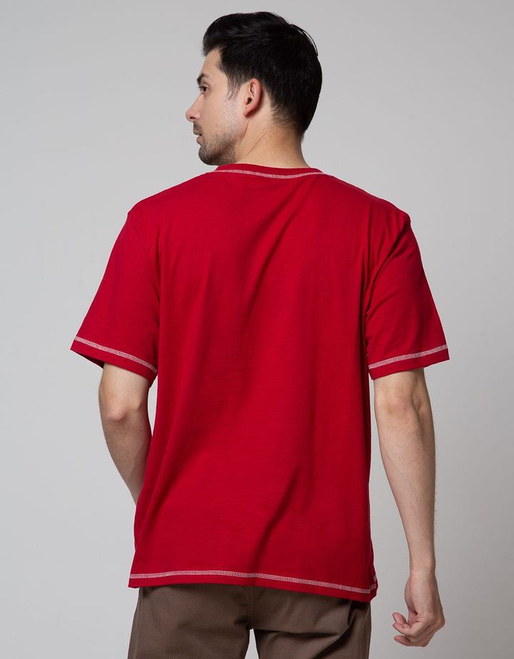 Nevada Contrast Stitch Kaos Kasual Pria