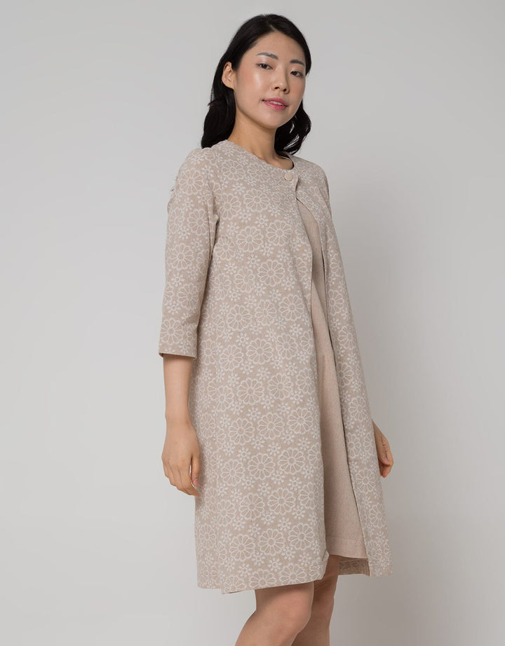 Triset Ladies Layer Look Flower Motif Dress