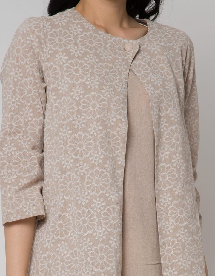 Triset Ladies Layer Look Flower Motif Dress
