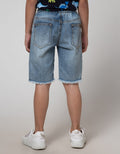 Little M Short Pants Denim Print Splash Destroyed Unfinished