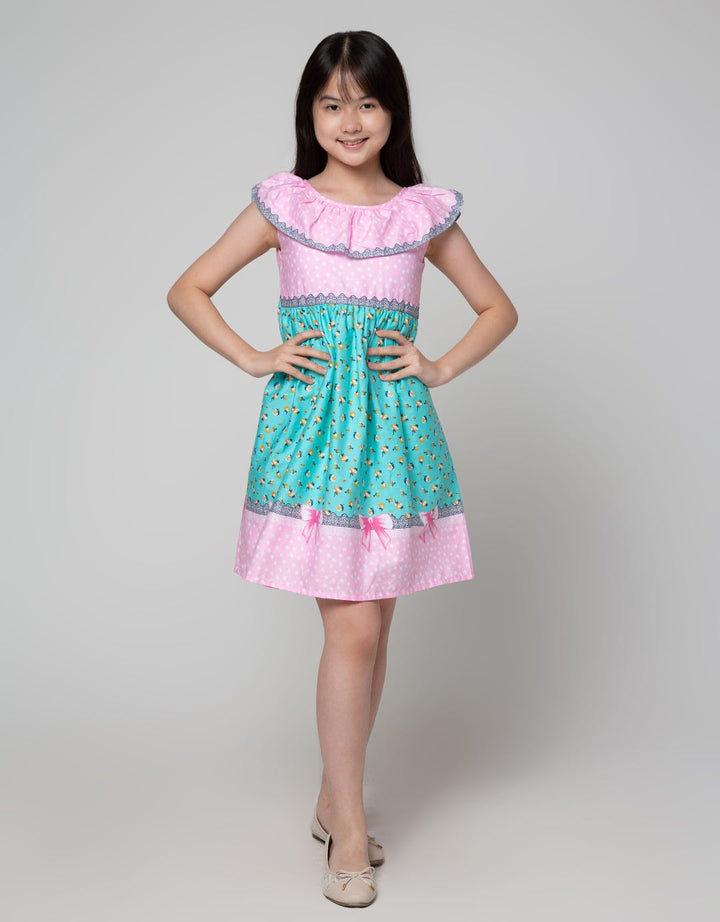 Sweet Miss Short Sleeve Midi Dress Flowers