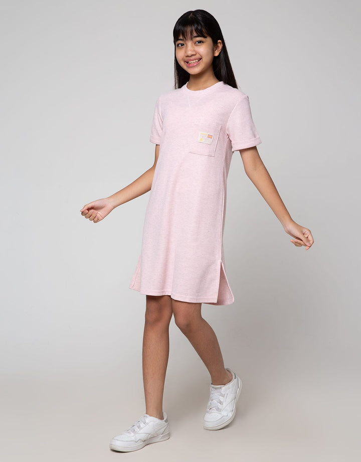 Nevada Short Sleeve Midi Dress Knit Bahan Tekstur