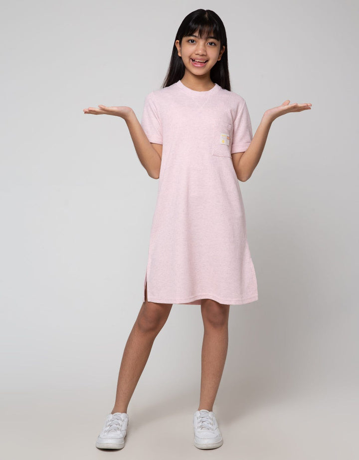 Nevada Short Sleeve Midi Dress Knit Bahan Tekstur