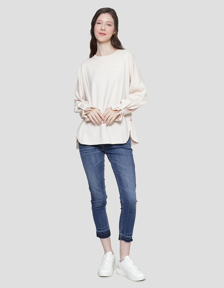 Cardinal Girl Draw Sleeve Sweater Wanita