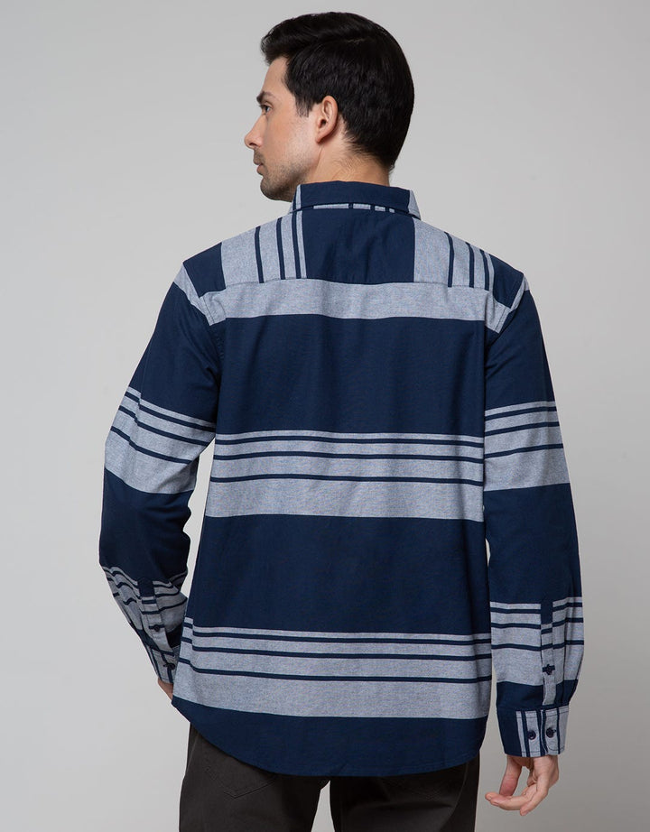 Cole Two Colors Stripes Kemeja Pria
