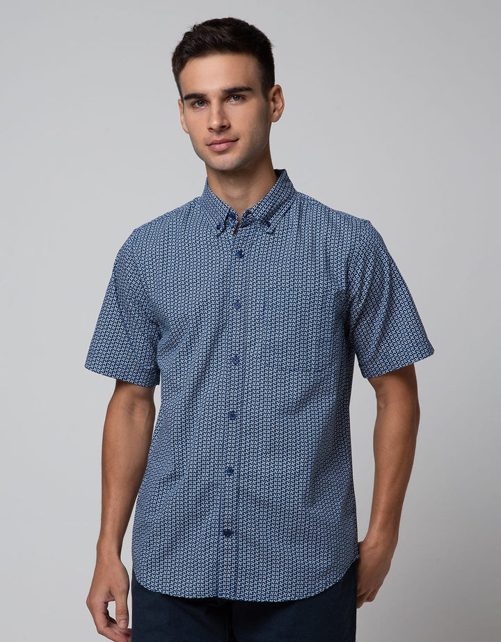 Cole Short Sleeve Shirt Woven Crossed Recycle Cotton