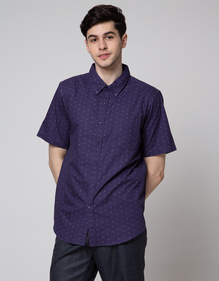 Cole Short Sleeve Shirt Woven Small Dots Recycle Cotton