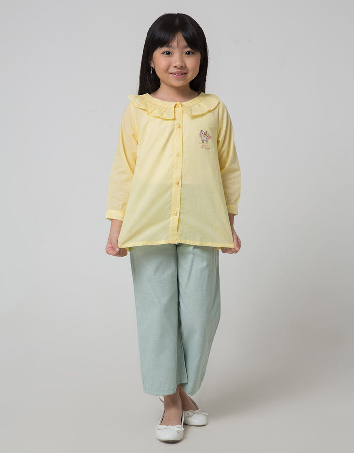 Little M Kerah Ruffle Kemeja Anak Perempuan