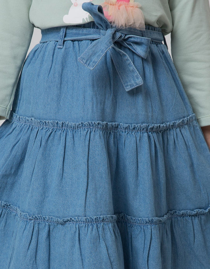 Little M Maxi Skirt Tumpuk2 Ruffle Tali Pinggang