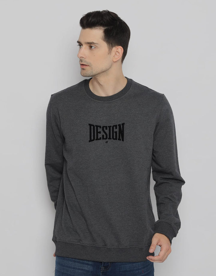 d&f Gray Crewneck Sweatshirt "Design Df"