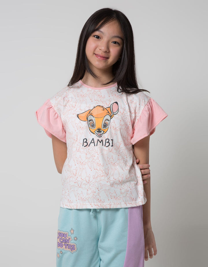 Disney Short Sleeve T-Shirt Full Print Muka Bambi