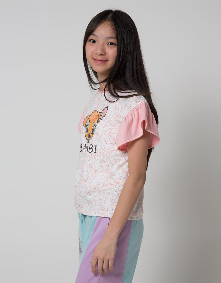 Disney Short Sleeve T-Shirt Full Print Muka Bambi