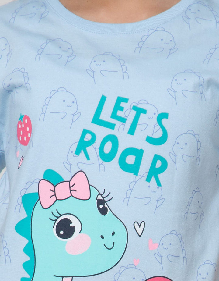 Aero Dinosaurus Print Kaos Anak Perempuan