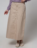 Nevada Woven Front Button Women's Maxi Skirt