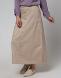Nevada Woven Front Button Women's Maxi Skirt