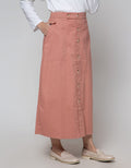 Nevada Woven Front Button Women's Maxi Skirt