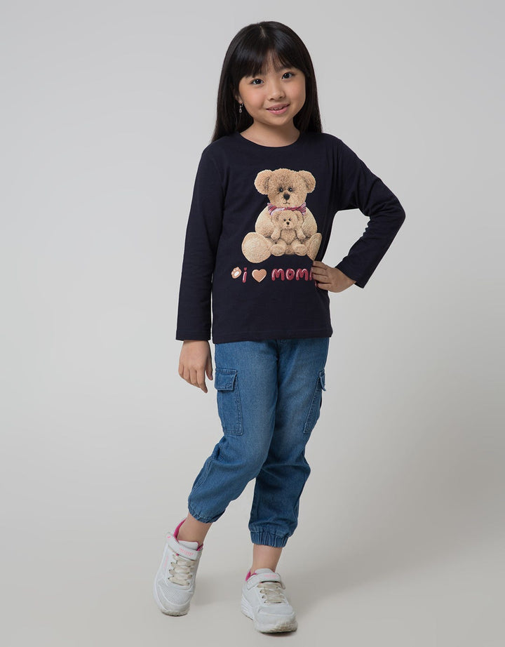 Little M Cargo Denim Jogger Anak Perempuan