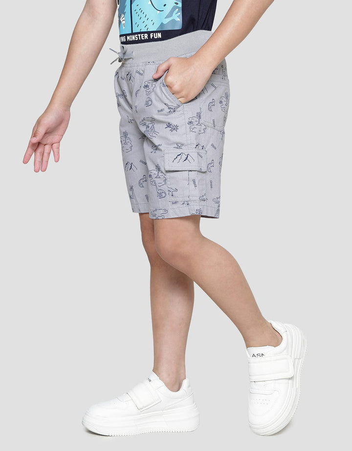 Little M Print Dino Gunung Celana Pendek Anak Laki-Laki