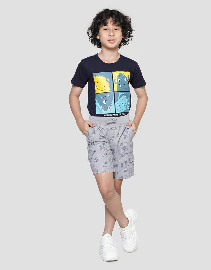 Little M Print Dino Gunung Celana Pendek Anak Laki-Laki