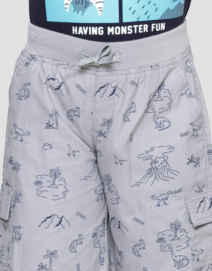 Little M Print Dino Gunung Celana Pendek Anak Laki-Laki