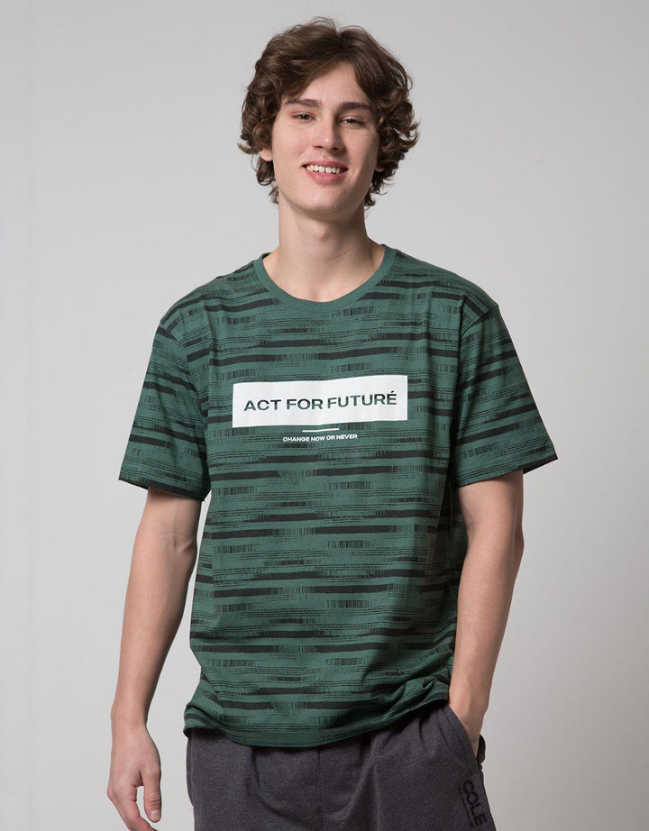 T Zone Short Sleeve T-Shirt Print Survival Transfer - Act For Future