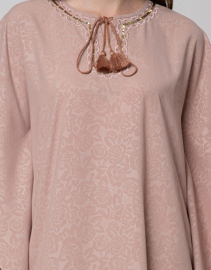 St. Yves Emboss Tassel Dress Kaftan Wanita