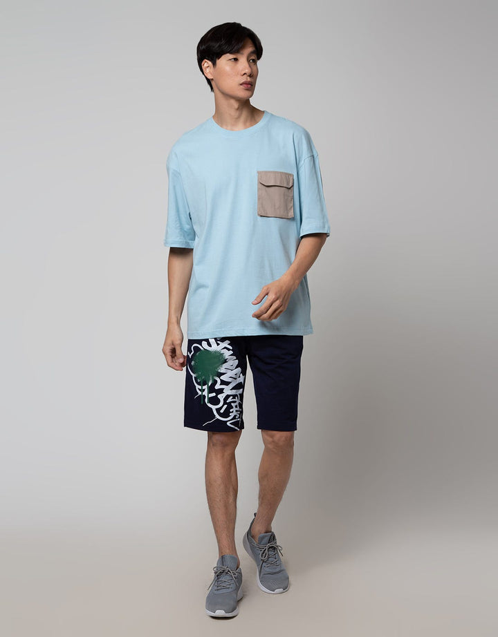 American Jeans Short Pants Knit Bottom Gravity Print