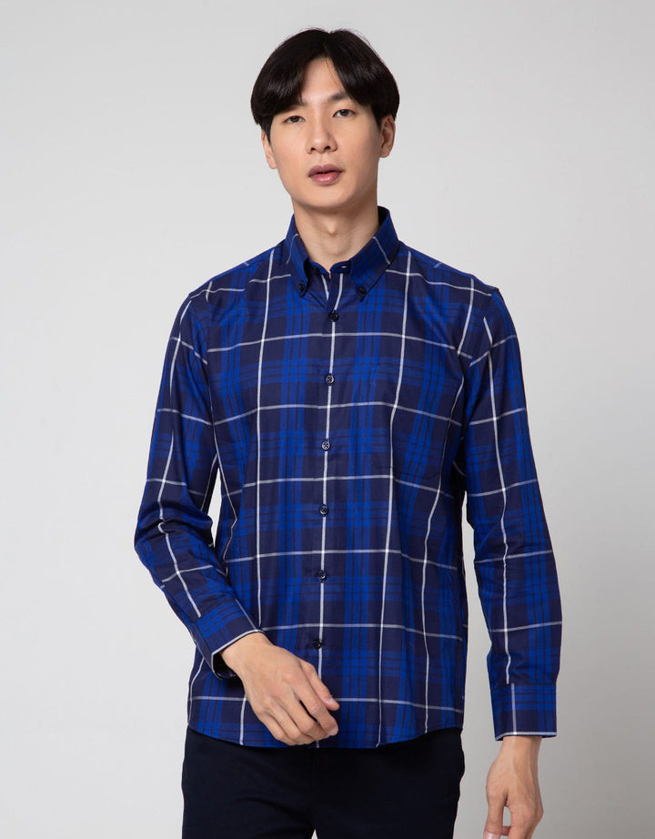 Stanley Adams Mendium Check Slim Kemeja Pria