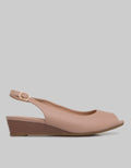 Connexion Open Toe Slingback Wedges Wanita