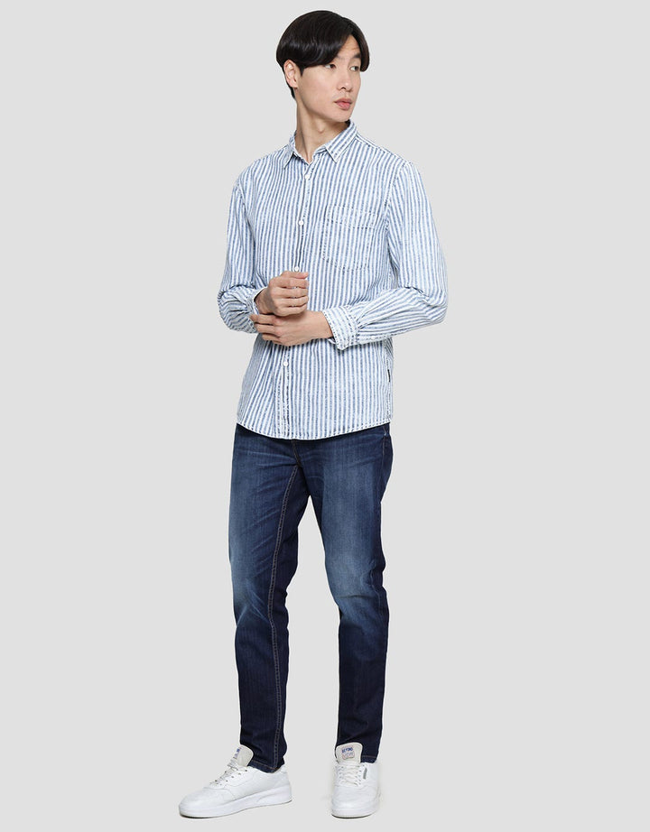 Gab's Kemeja Lengan Panjang  Stripe Pria