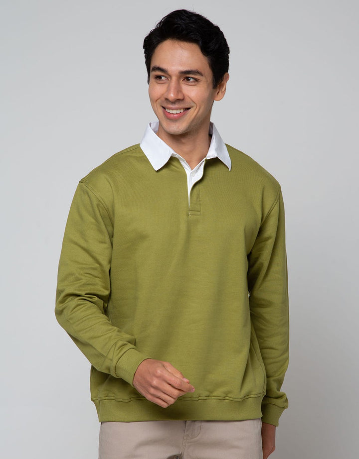 Larusso Fleece Rugby Kemeja Pria