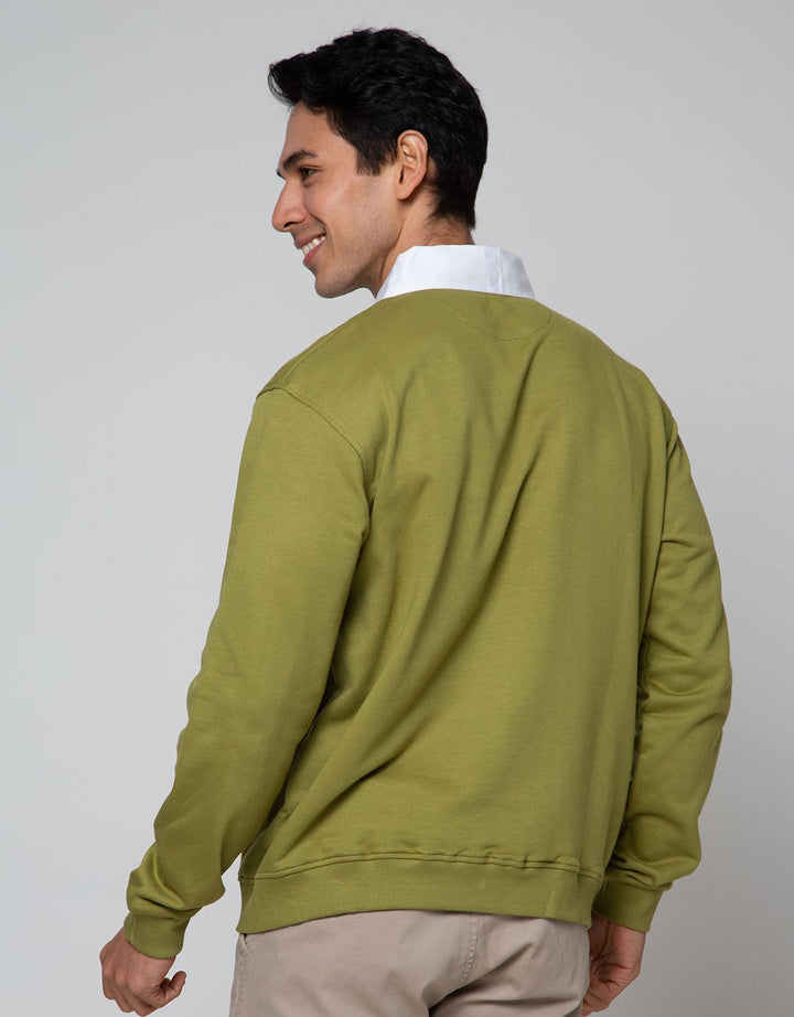 Larusso Fleece Rugby Kemeja Pria