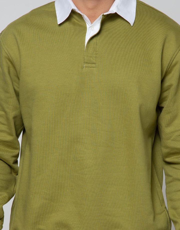 Larusso Fleece Rugby Kemeja Pria