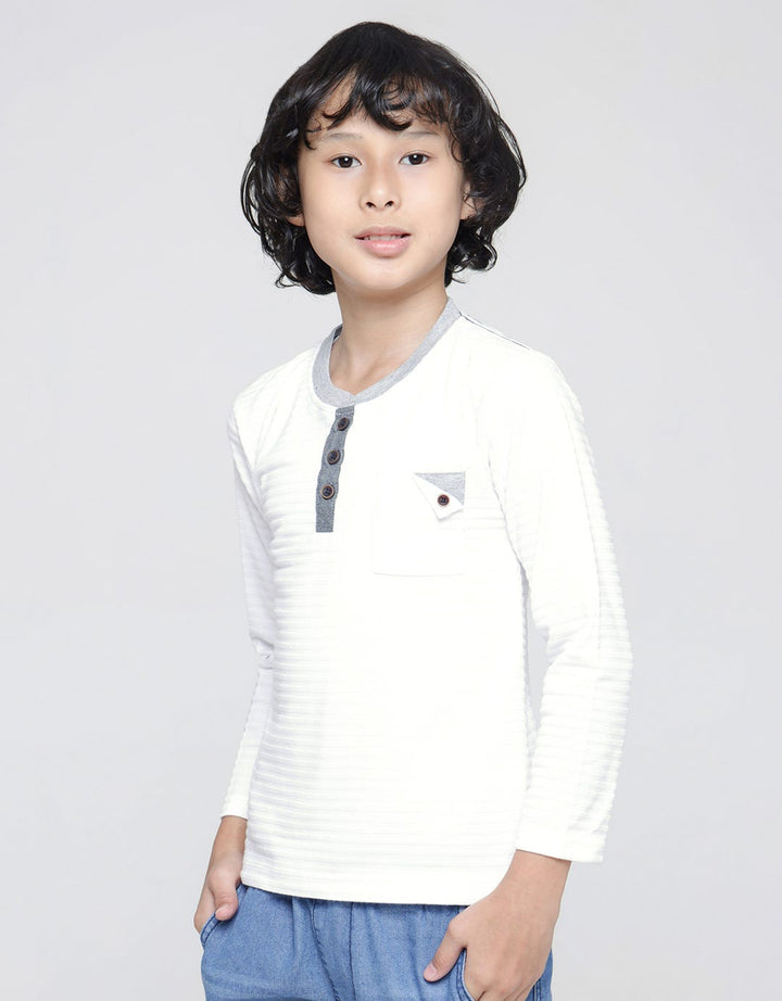 Little M Long Sleeve T-Shirt Henley Pique