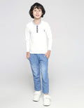 Little M Long Sleeve T-Shirt Henley Pique