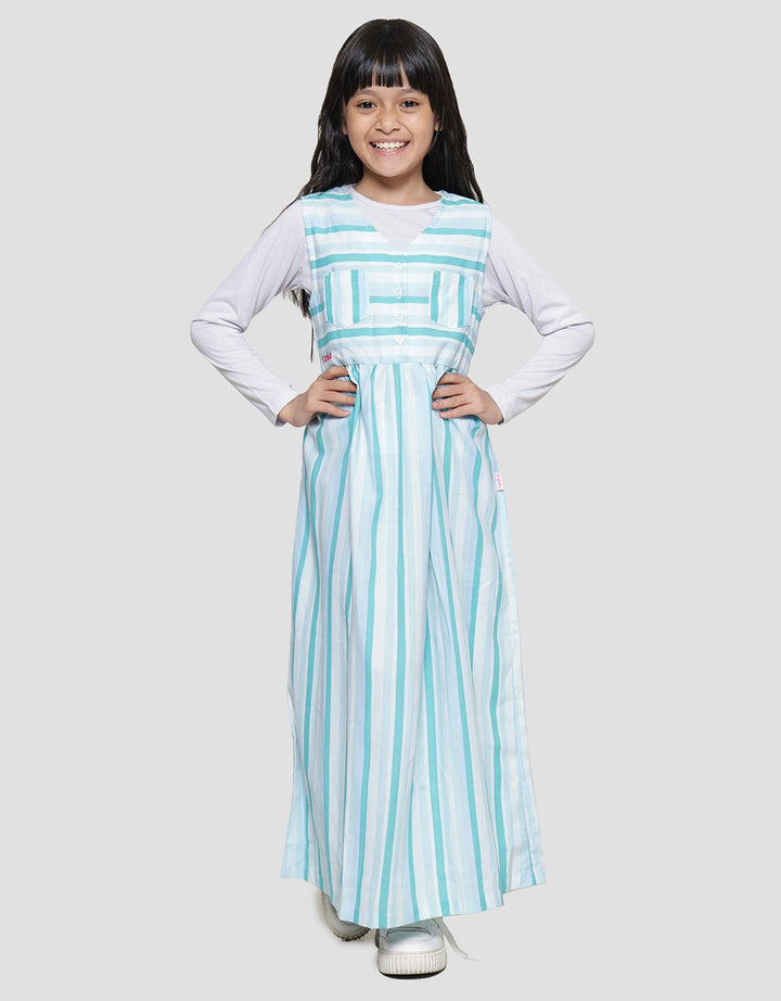 Cardinal Kids Girl Stripe Dua Saku Gamis Anak Perempuan