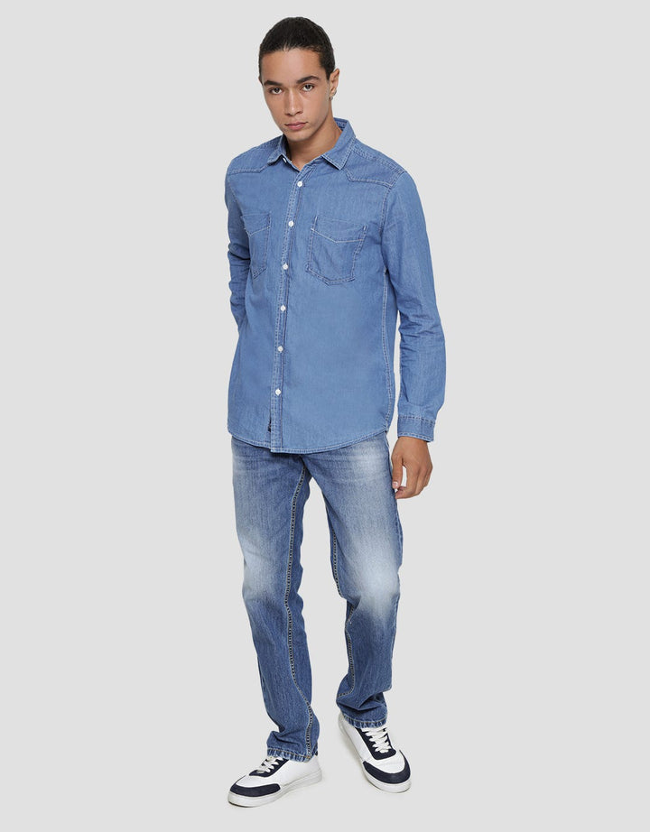 Lois Long Sleeve Shirt Double Chest Pocket