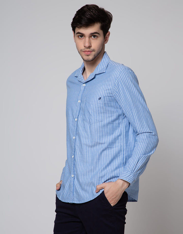 Lois Micro Stripe Kemeja Panjang Pria
